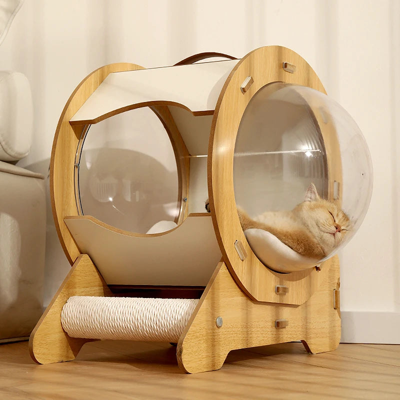 Cat Nest Four Seasons Wooden Capsule House