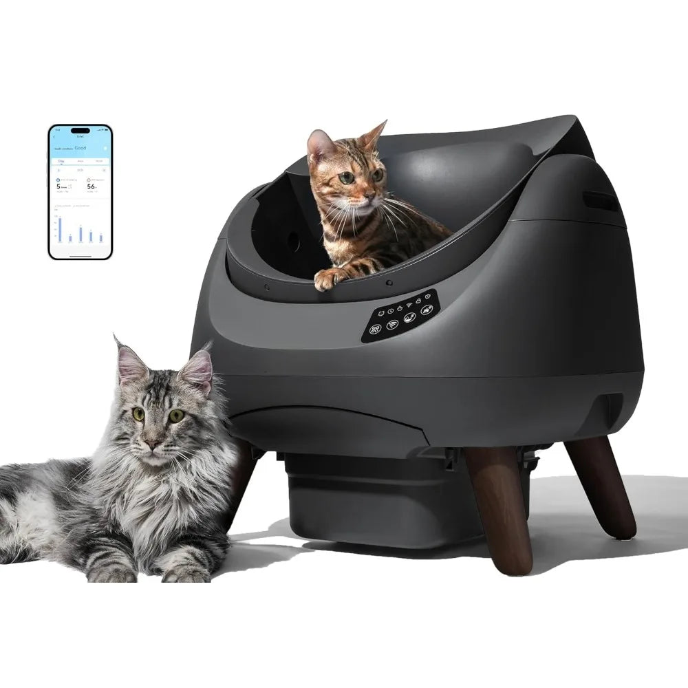 Self Cleaning Litter Box Open WiFi Safe Anti-Pinch Automatic