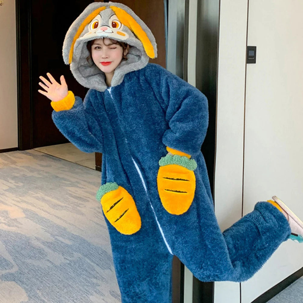 Cartoon Rabbit Casual Loungewear Long Sleeve