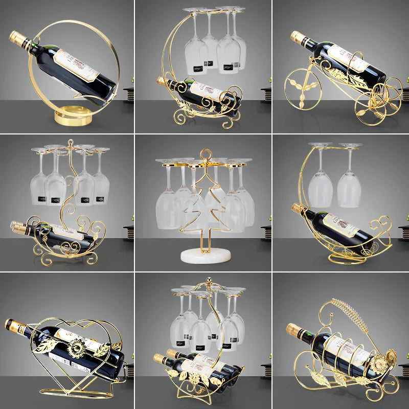 Light Luxury Style Golden Wine Cabinet Decoration