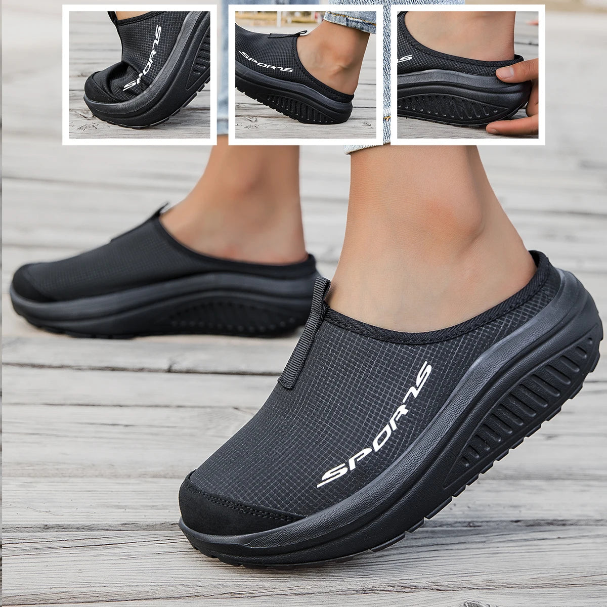 Breathable Thin Mesh Half Sandals