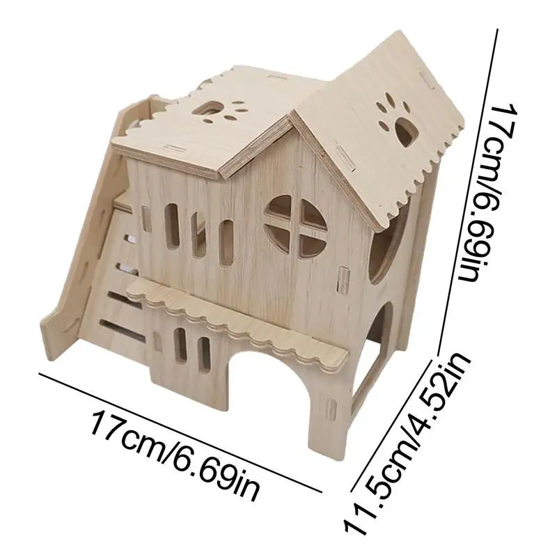 Guinea Pigs Fun House Double-Decker Hut with Climbing Ladder