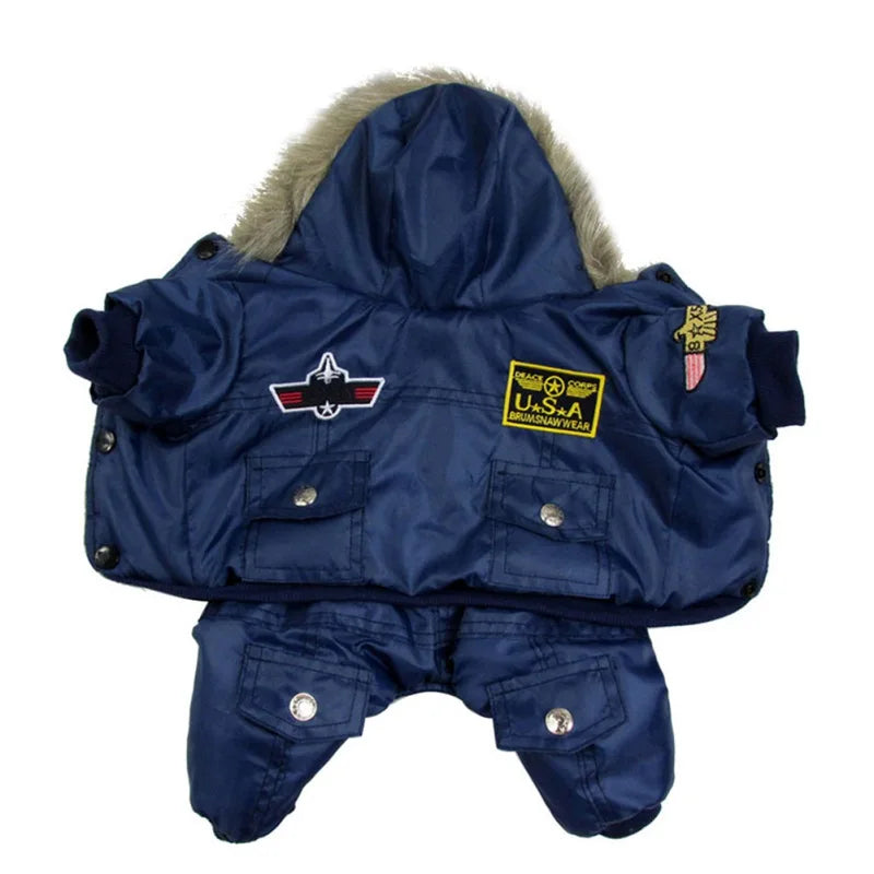 Pet Hooded Jumpsuit Autumn Winter Comfortable Windproof Fleece Dog Coat for Small Medium Dog Cats
