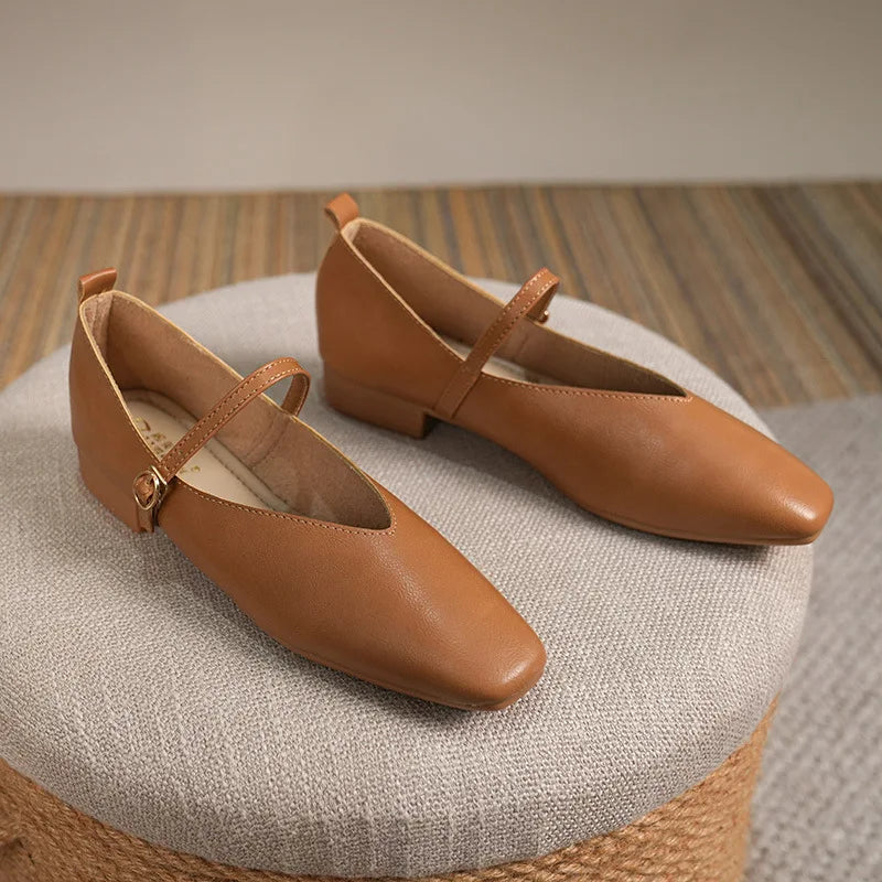 Woman Spring Casual Square Toe Low Soft Soled Shoes