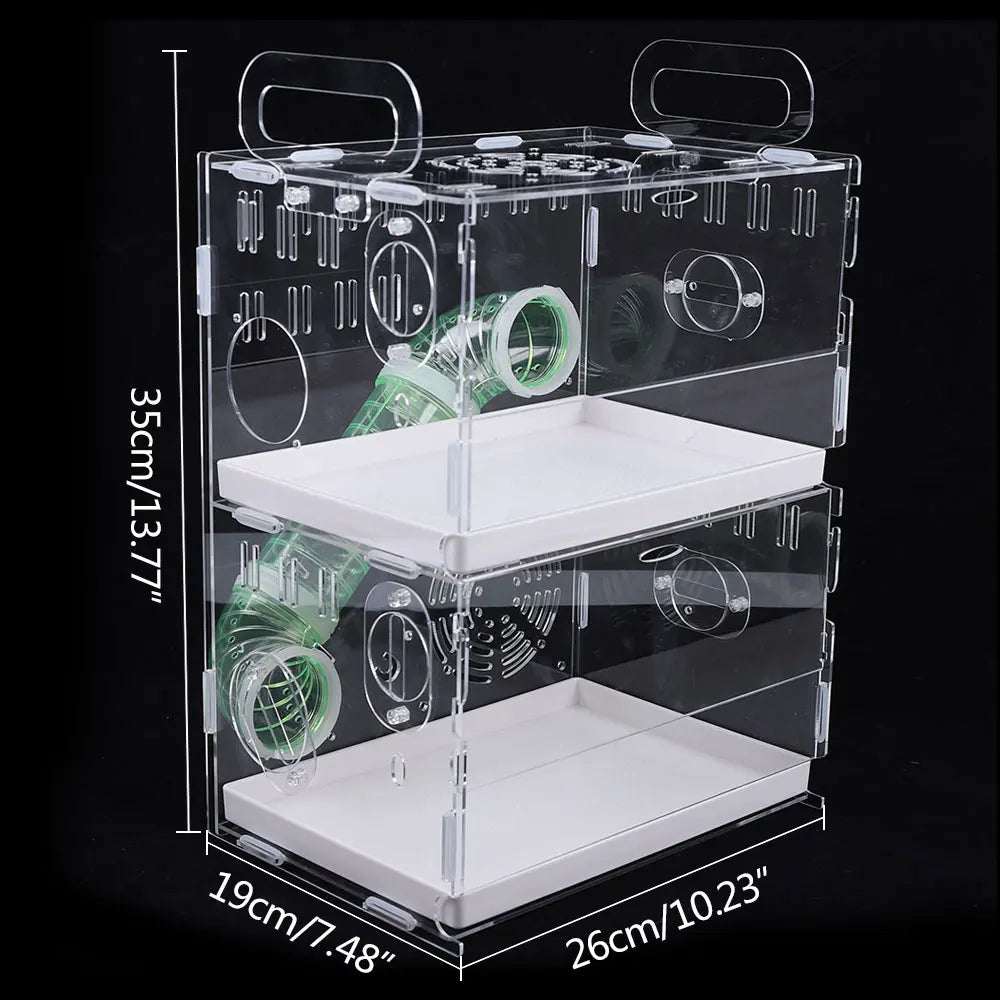Acrylic 2 Tier Hamster Cage Habitat Clear