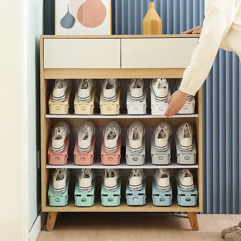 10Pcs Shoe Space Saver Double Deck Rack