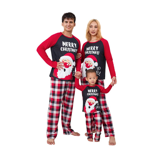 Christmas Family Matching Pajamas Adult Kids Plaid Pants Sleepwear