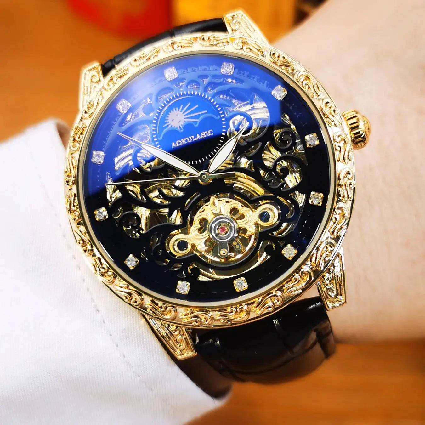 Tourbillon Skeleton Automatic Mechanical Watch