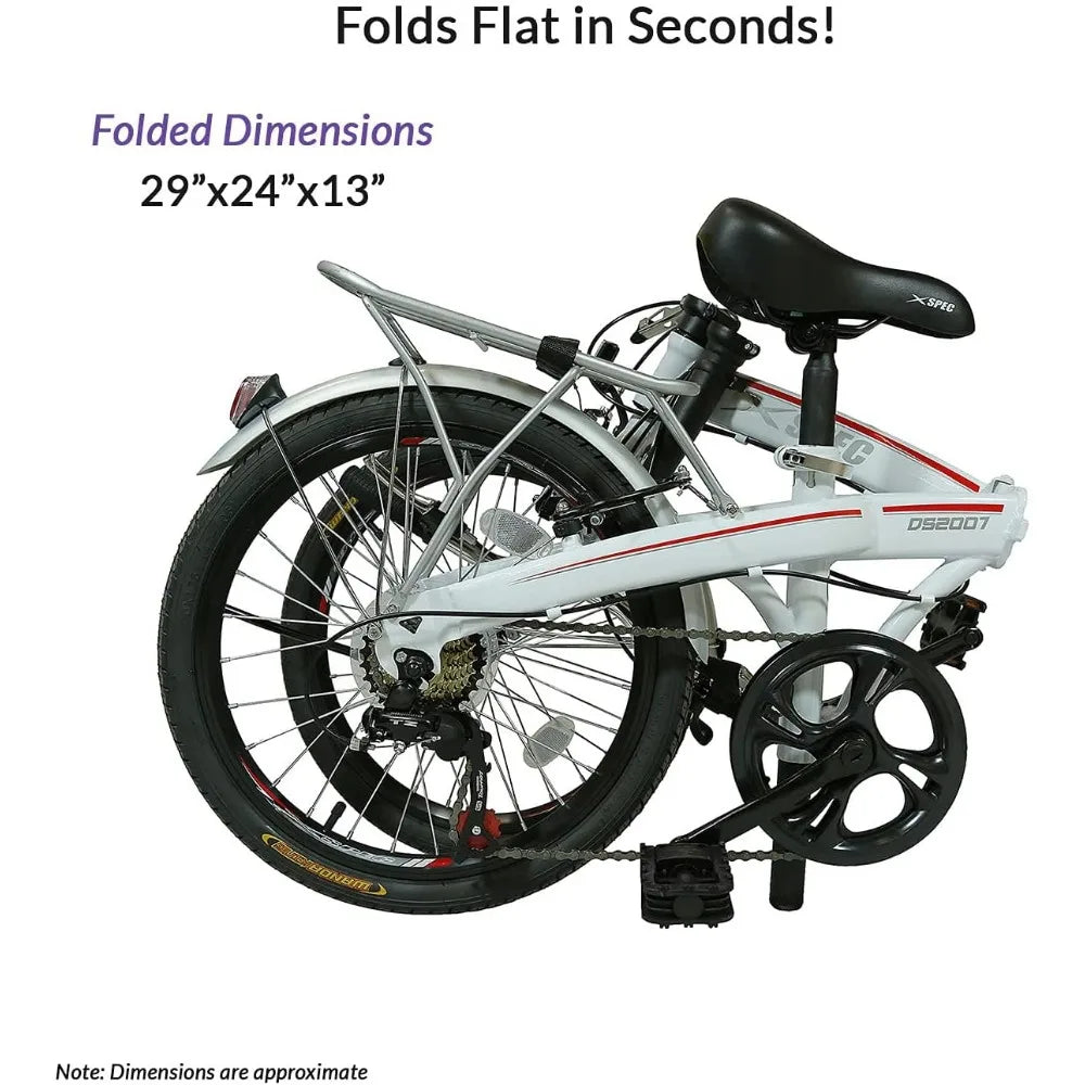 20" 7 Speed Folding Compact City Commuter Bike (NOT an Electric Bike)