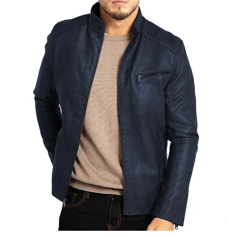 Leather Motorcycle Style Fashion Outerwear