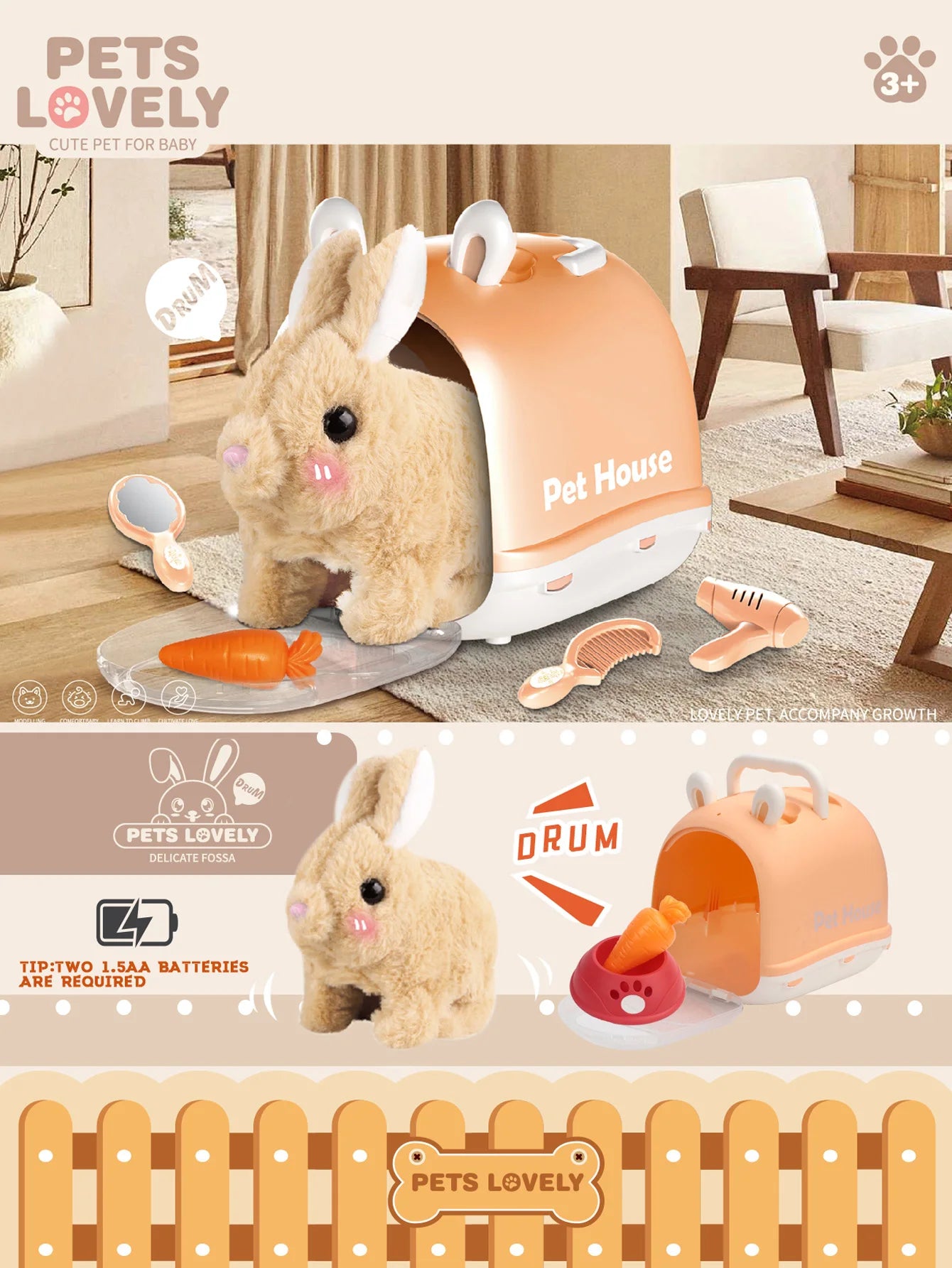 Plush Toy Puppy / Bunny Electronic Interactive Toy