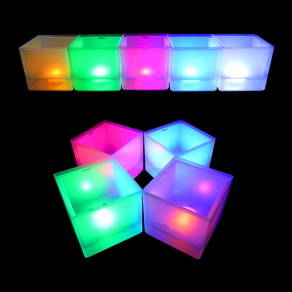 3.5L LED Colorful Double Layer Square Bar Ice Bucket