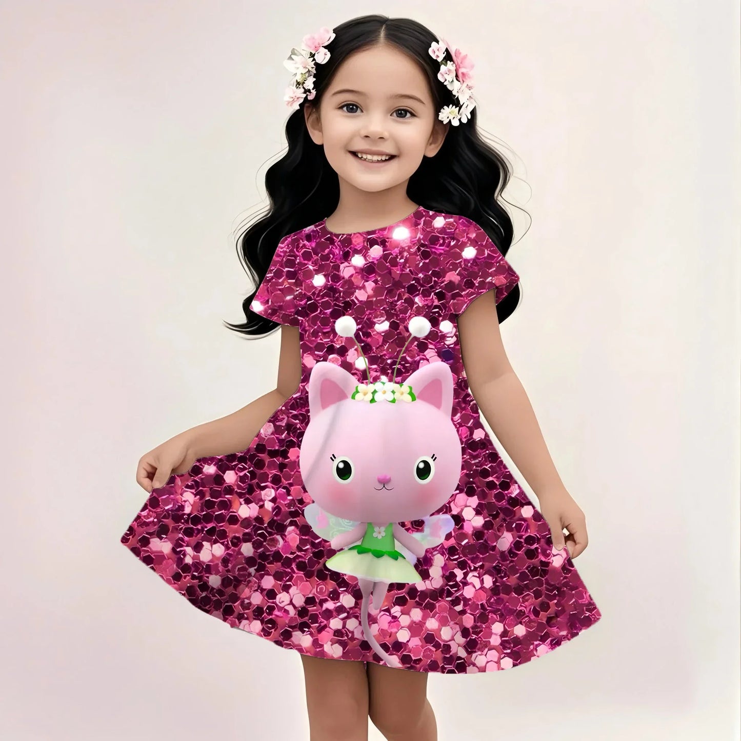 Sequins 3d Printed Gabby Dollhouse Dress
