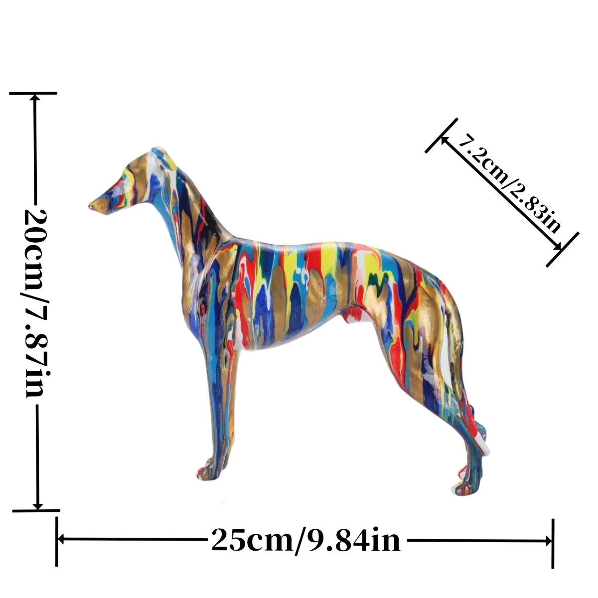 9.84inch Graffiti Greyhound Home Decoration