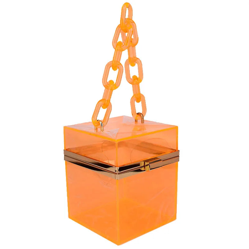 Transparent Square Acrylic Hand Bag
