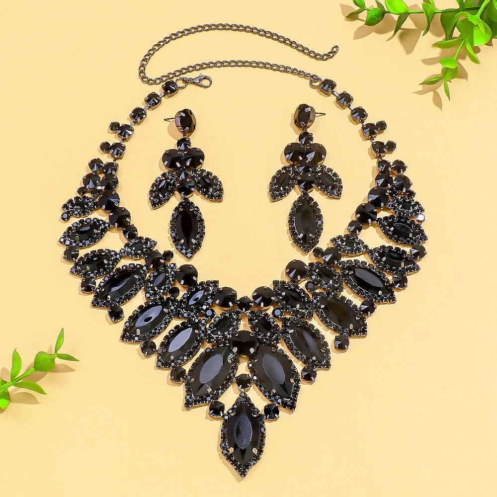 Stonefans Exquisite Luxury Black Rhinestone Jewelry Set