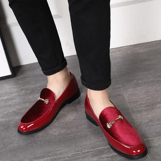 Fashion Men's Casual Shoes Patent Leather Loafers