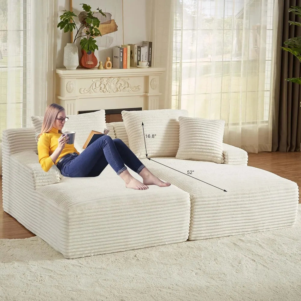 78” Oversized Double Chaise Lounge