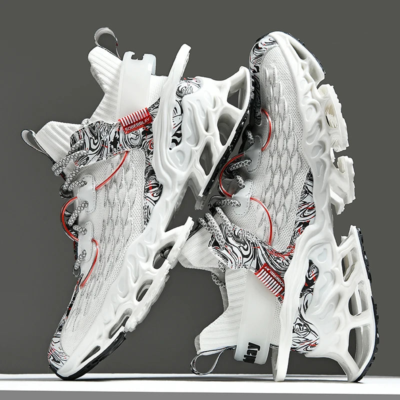Mens Race Trainer Breathable Fashion Running Shoes