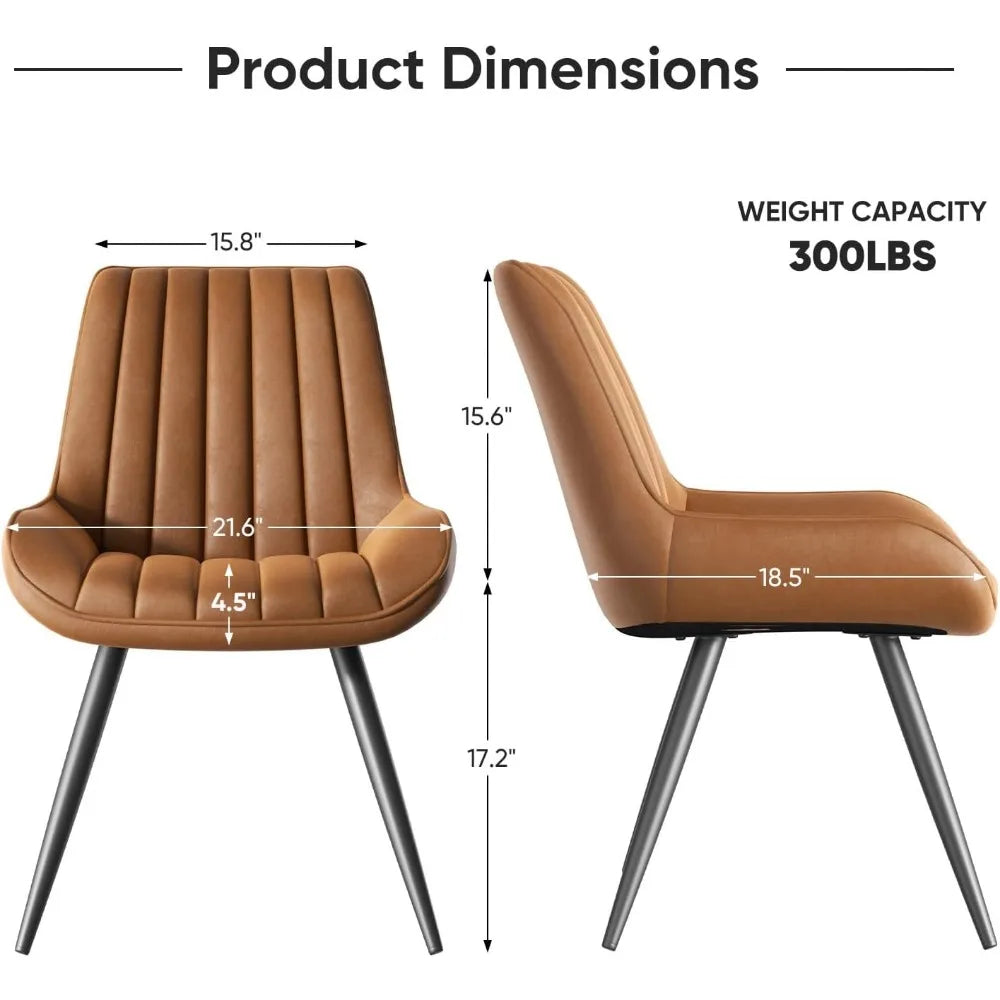 Modern Dining Set of 4, Comfy Chairs with Thick Cushions