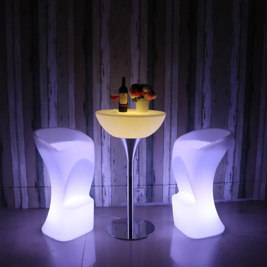 Led luminous table and chairs