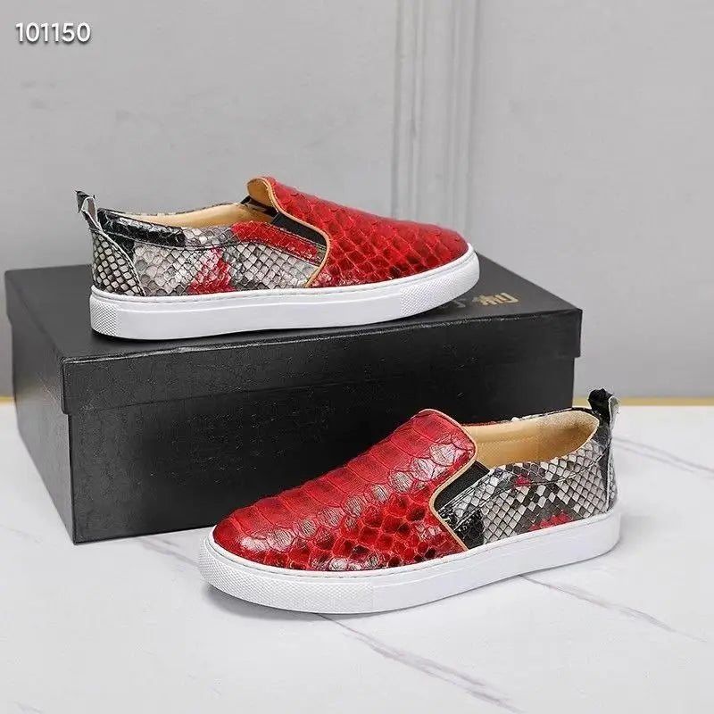 Fashion snake skin causal leather sneakers