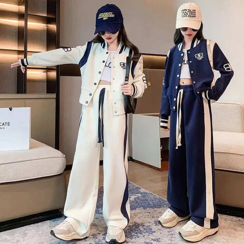Girls Baseball Jacket Suits