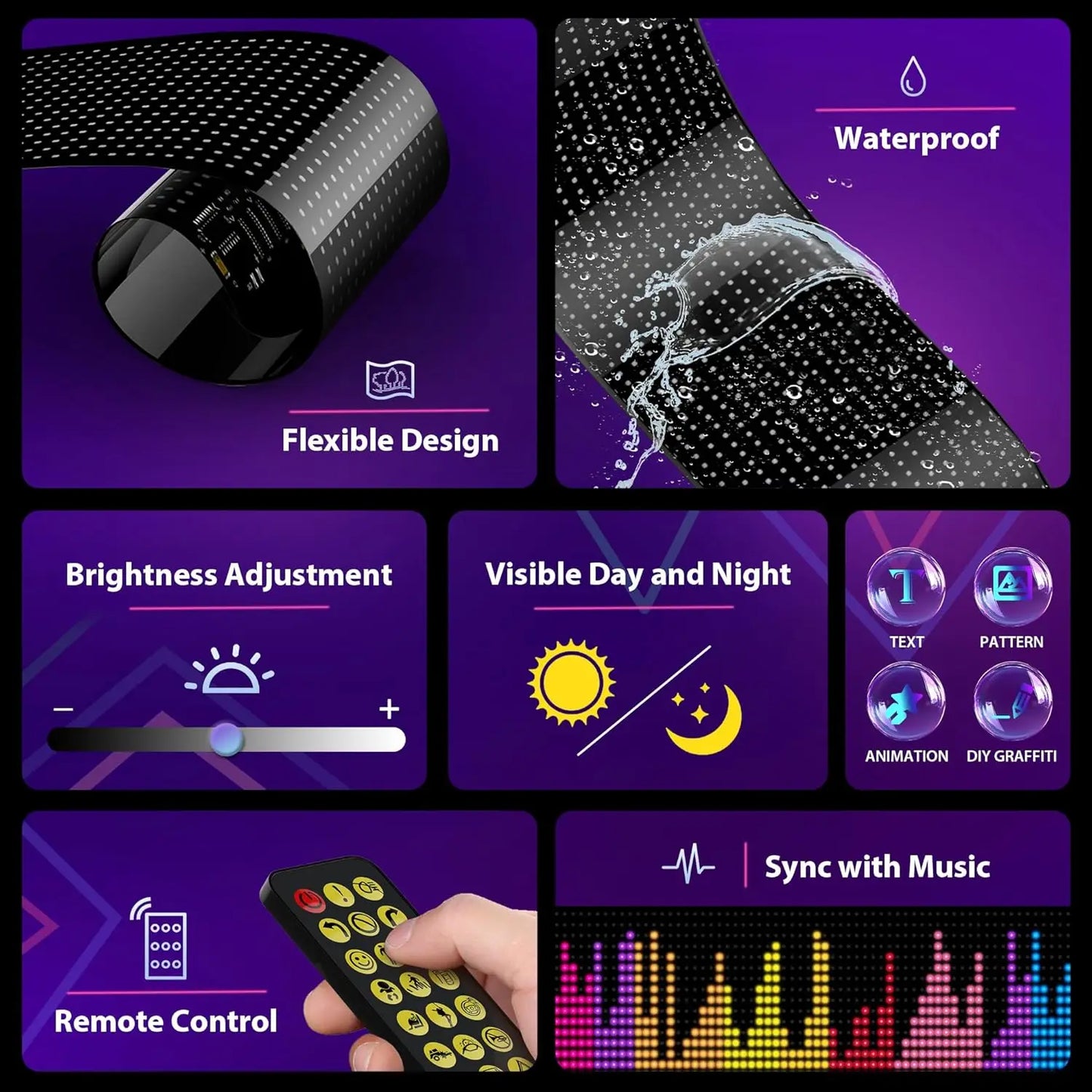 Huge Bright Devil Eyes LED Scrolling Car Displays
