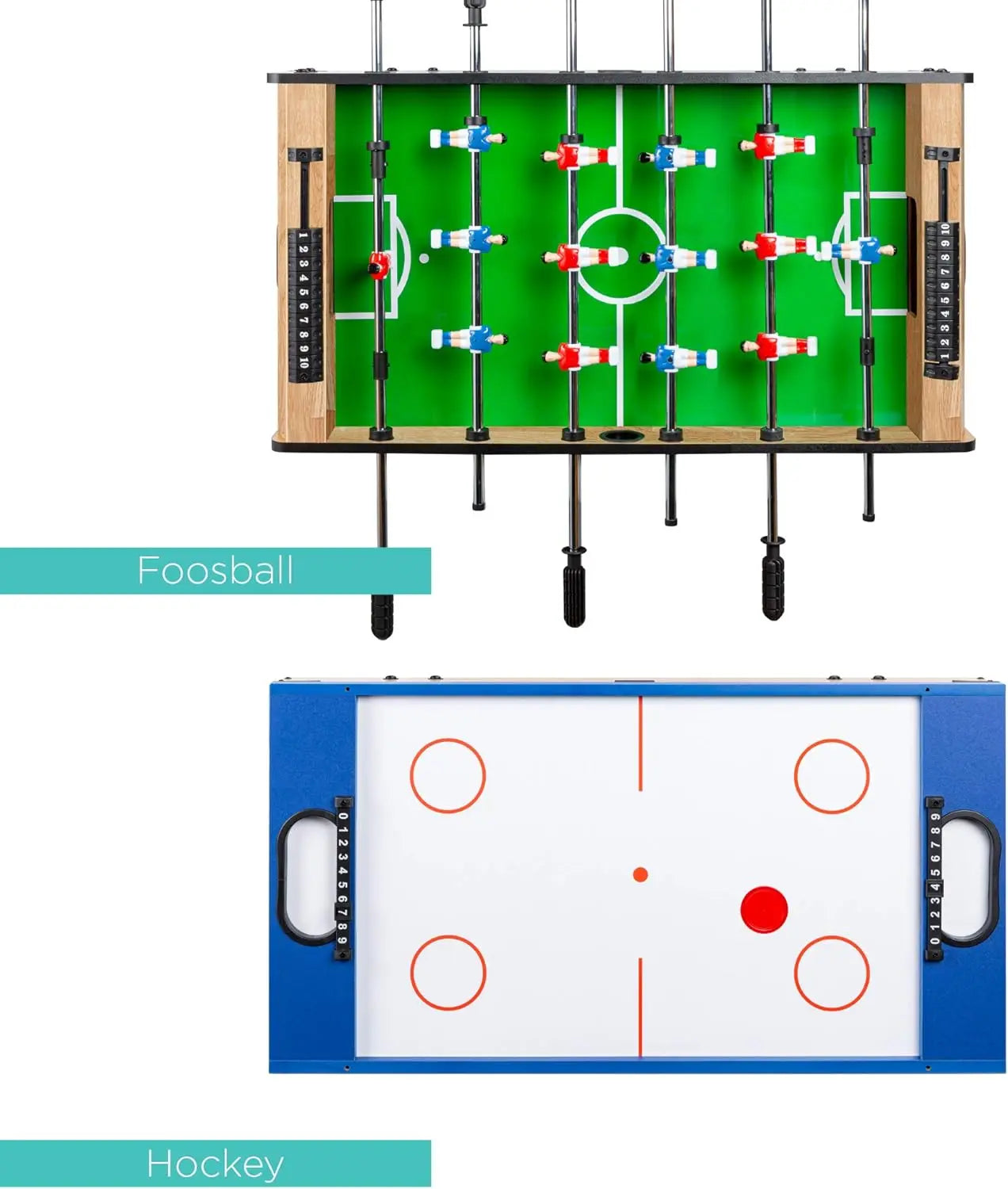 4-in-1 Multi Game Table Billiards, Air Hockey, Foosball, Table Tennis