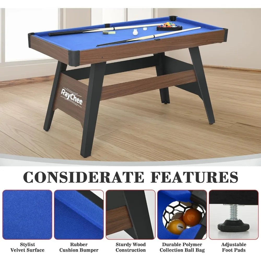 4.5Ft Pool Table W/ 2 Cue Sticks, Full Set of Balls