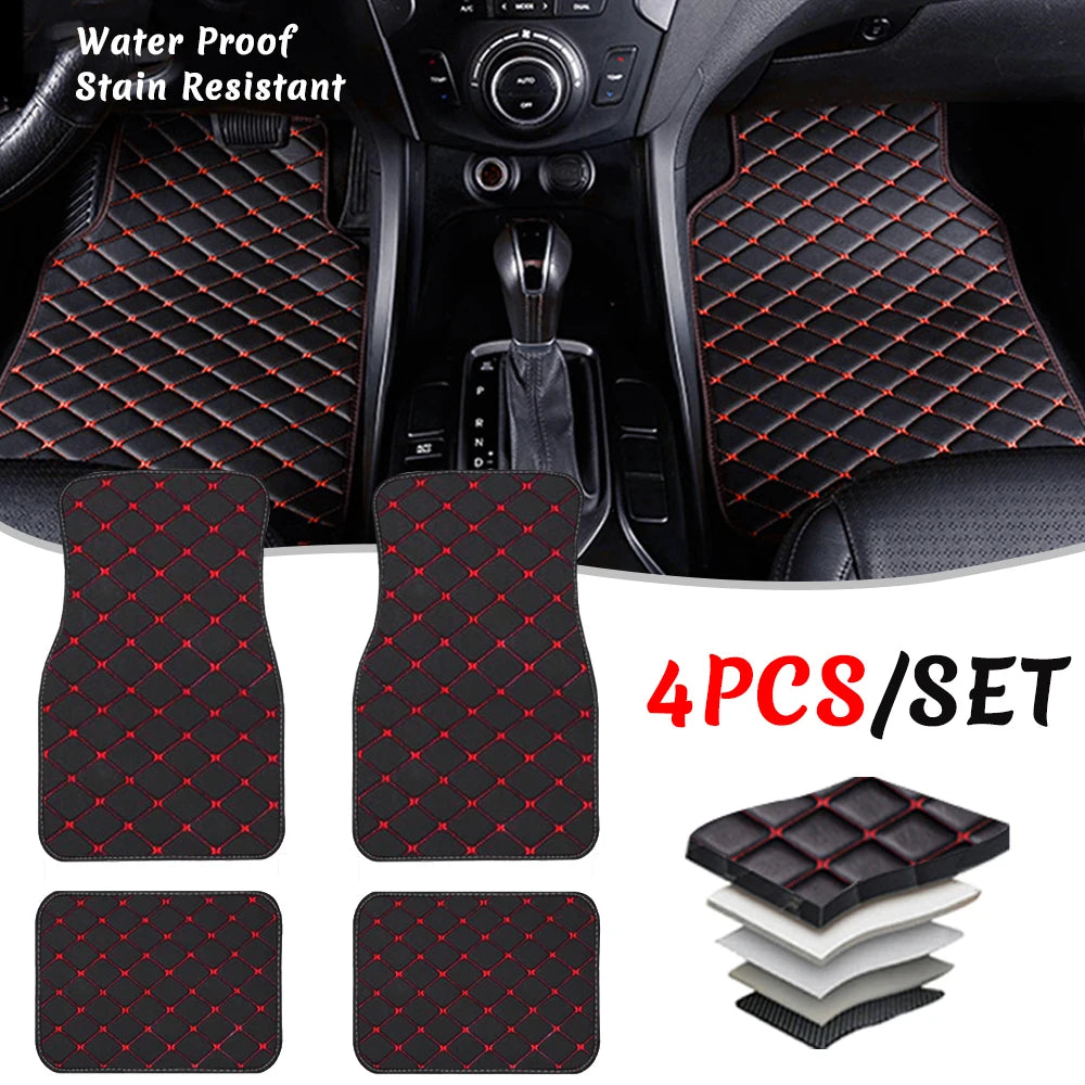 4pcs Car Floor Mats Universal Waterproof Front Rear Full