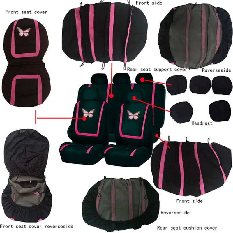 Carnong Covers Car Seats Protector Driver Universal Cute Butterfly Soft Comfortable Duster Vechile Auto Interior Pet Accessories
