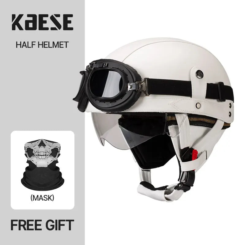 Vintage Half Face Motorcycle Helmet Unisex