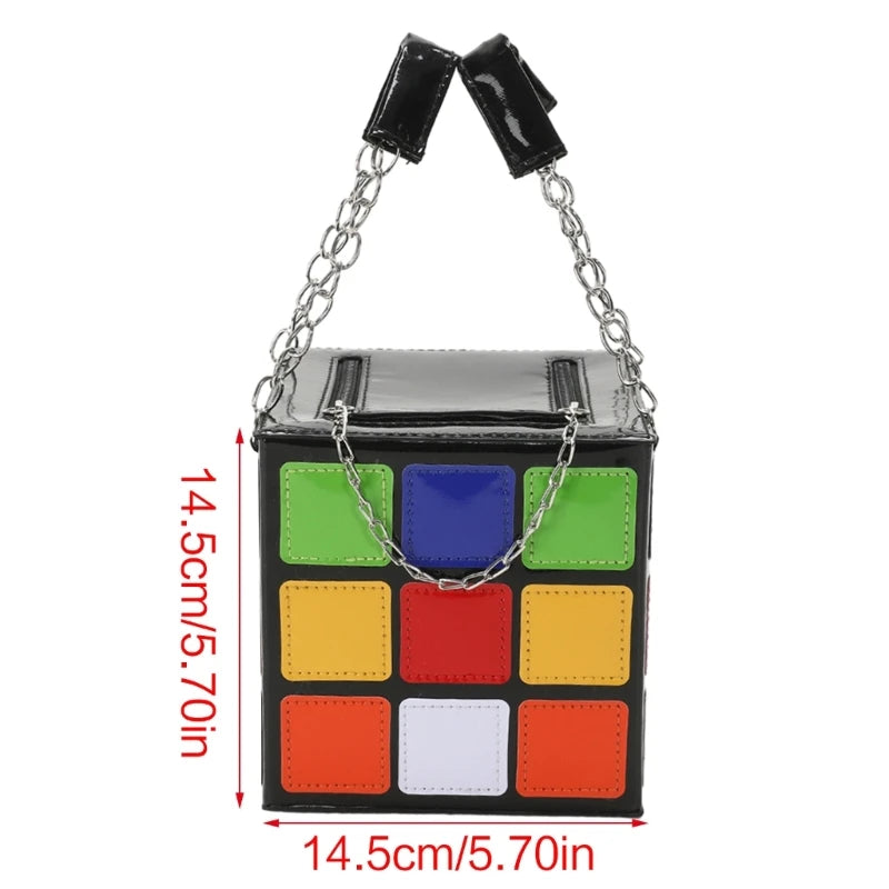 PU Cube Clutch Bag Purse