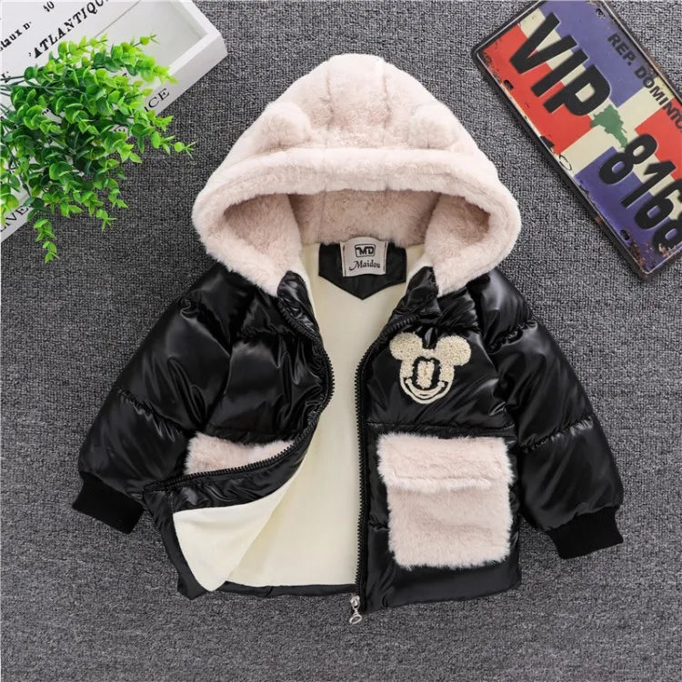 Mickey Mouse Hooded Warm Plush Parka