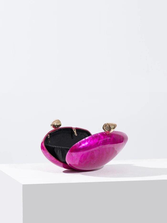 Acrylic egg shape clutch bag