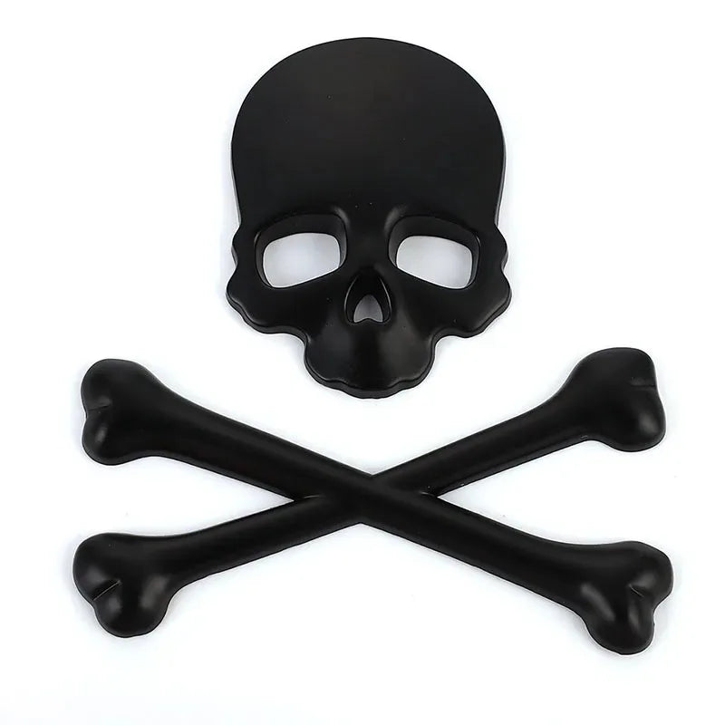 3D Metal Skull Skeleton Crossbones Car Motorcycle Sticker