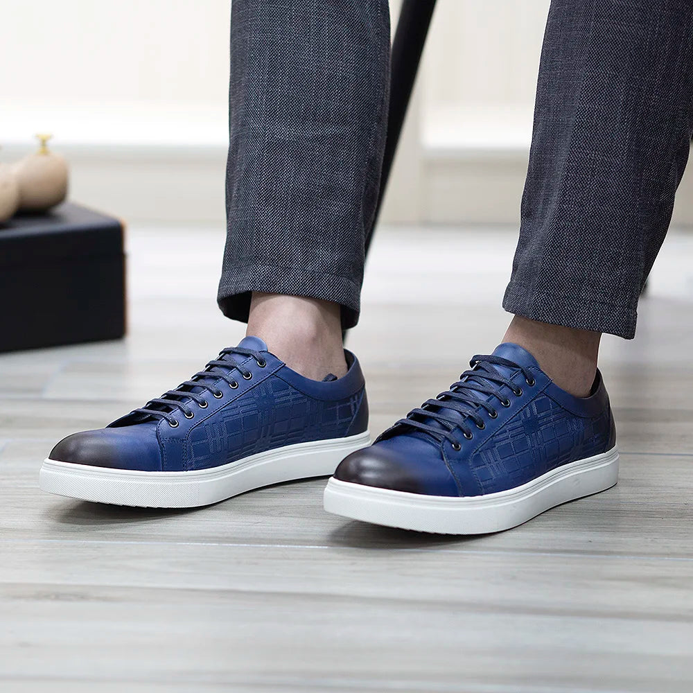 Mens Casual Shoes Genuine Leather Italian Style Breathable