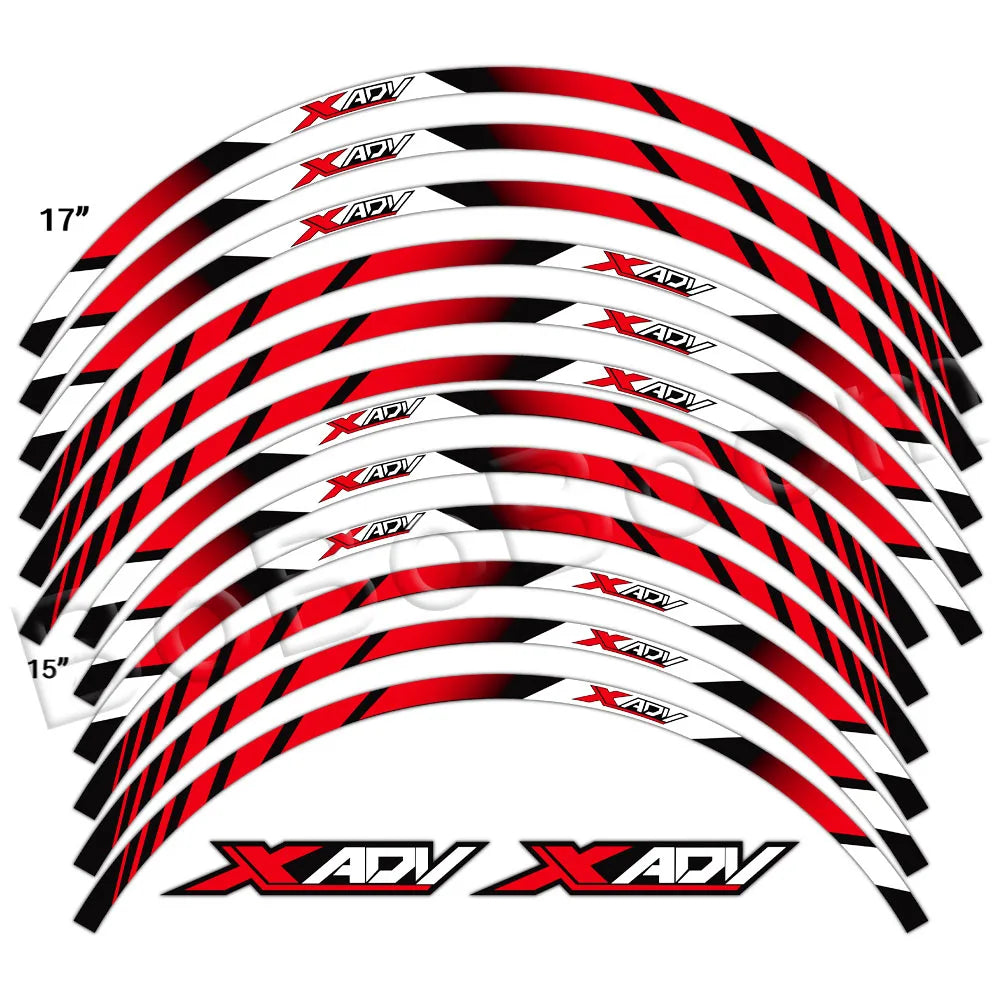 Motorcycle Wheel Stickers 17″15″ inch Rim Reflective Decals