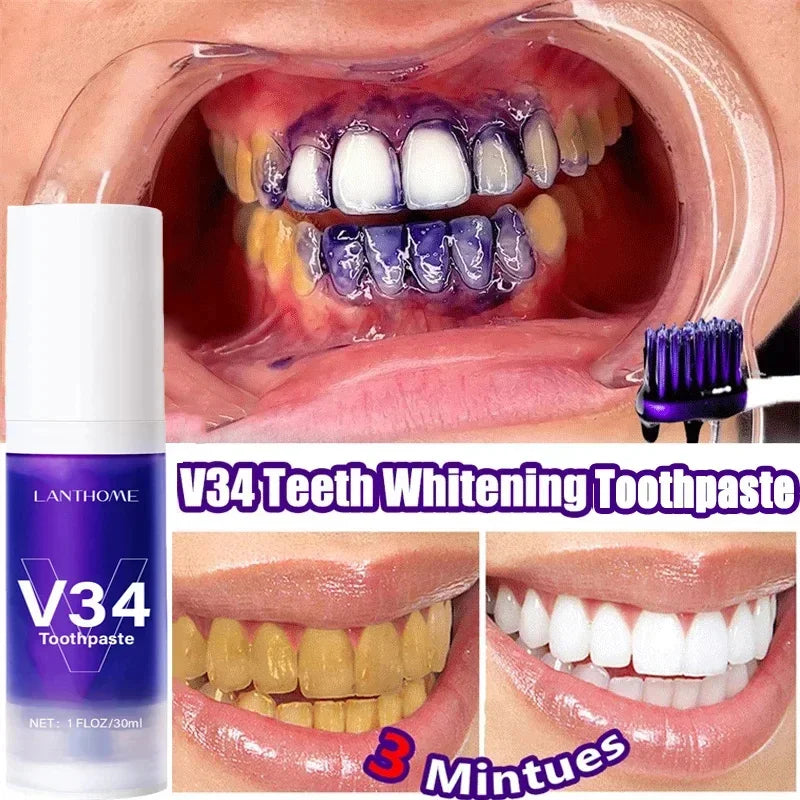 V34 Smile Teeth Whitening Toothpaste Mousse