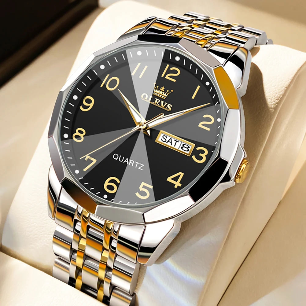 Quartz Waterproof Stainless Steel Luminous Wristwatch
