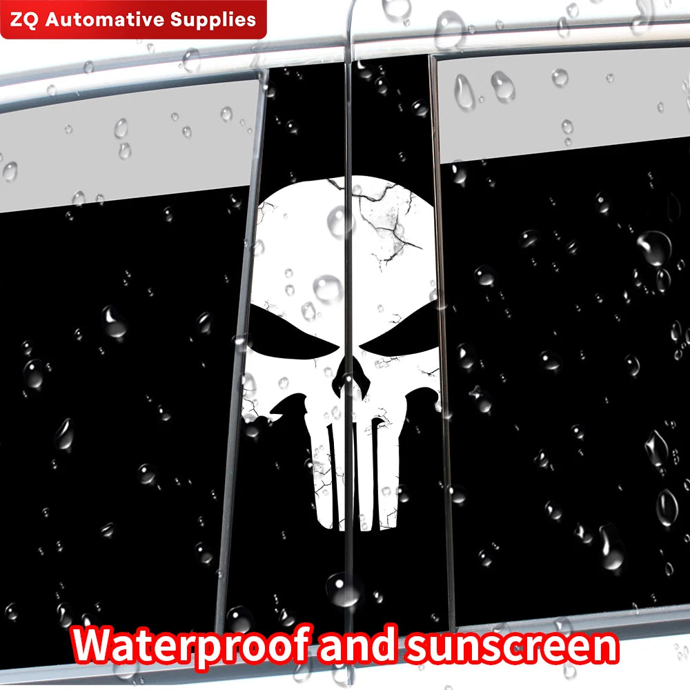 Punisher Skull Stickers Car B-pillar Sticker Waterproof