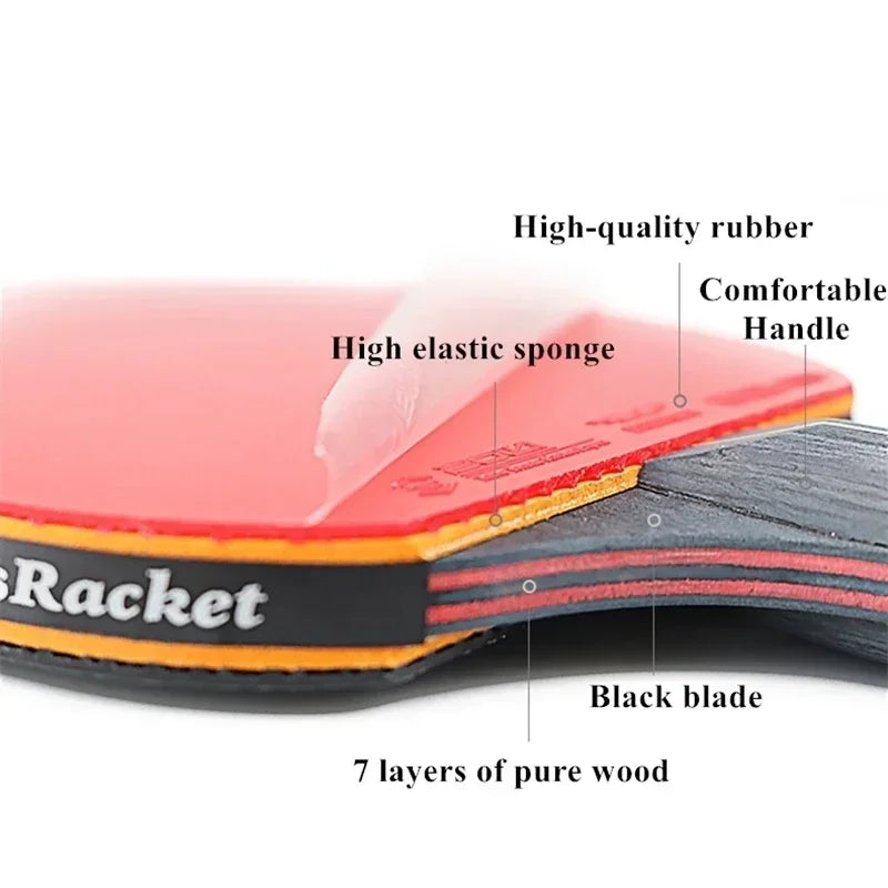 2PCS Professional 6 Star Table Tennis Racket