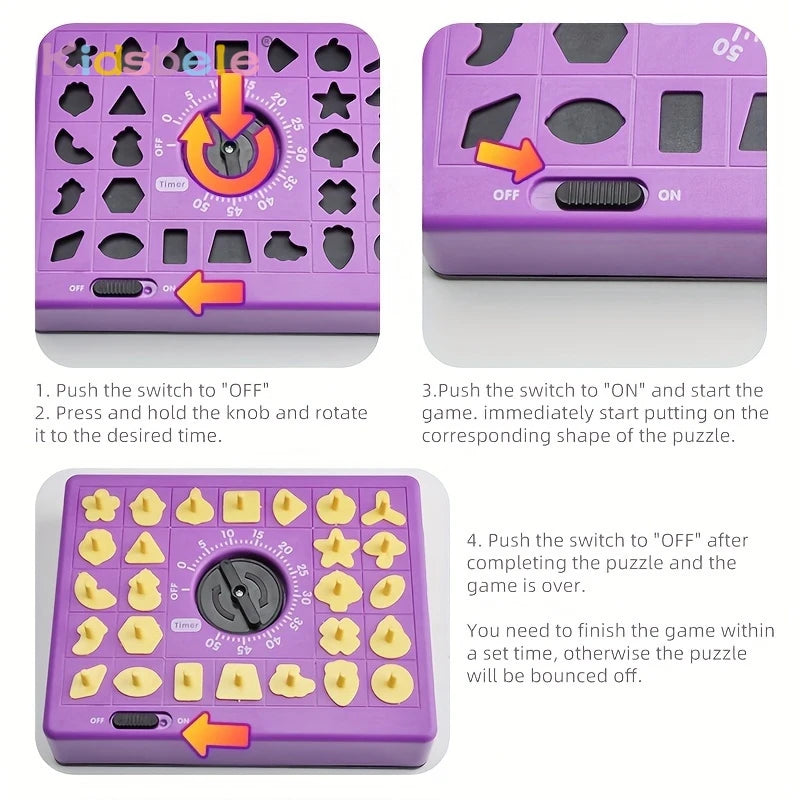 Time Pop Up Board Game Shape Matching Puzzle