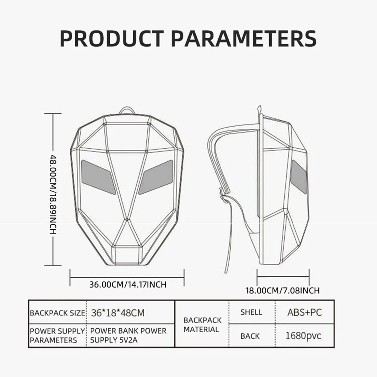 Motorcycle LED Screen Display Hard Shell Backpack