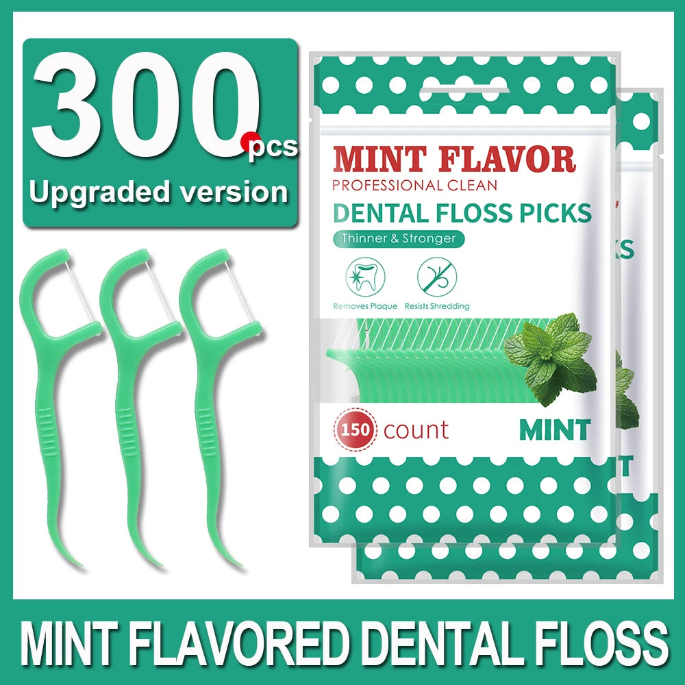 300PCS Mint Floss Sticks
