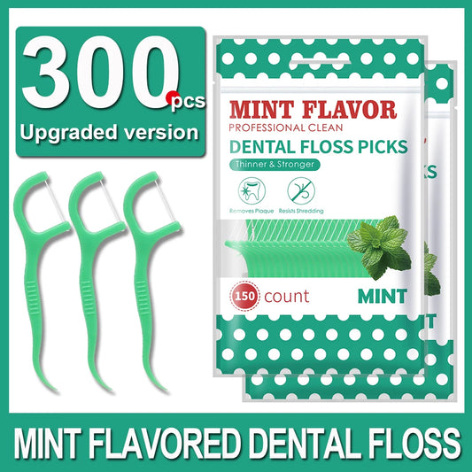 300PCS Mint Floss Sticks