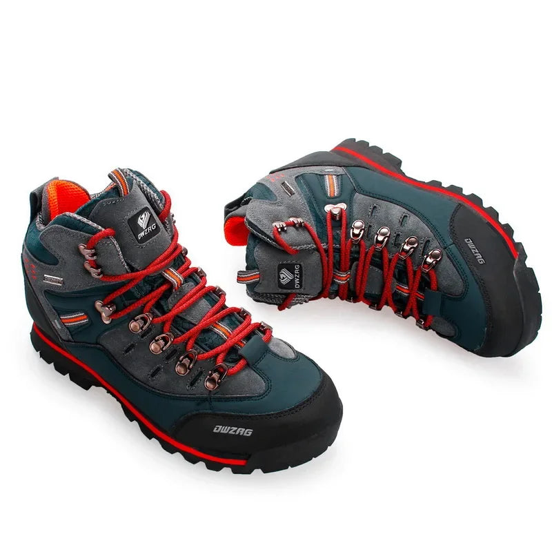 Genuine Leather Hiking Shoes High-top Waterproof