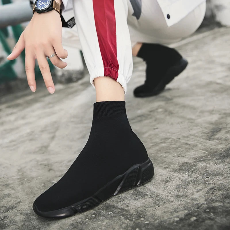 Black Men’s Sock Shoes Knit Breathable Lightweight