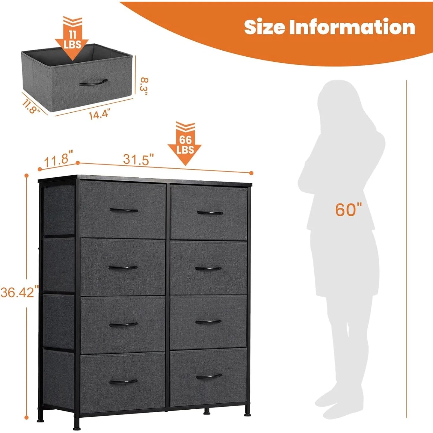 Organizer Storage Tower with 8 Drawers